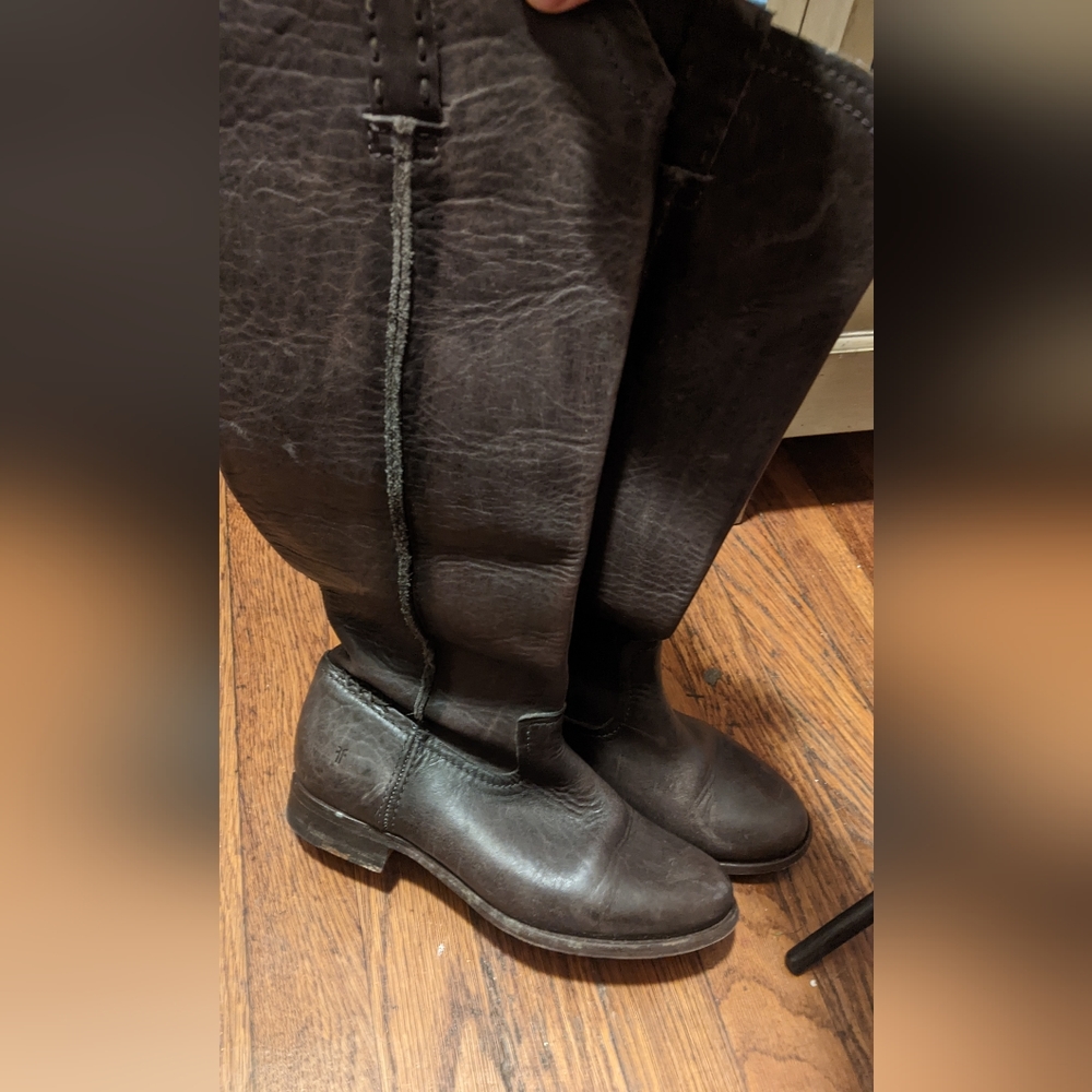 Frye dark grey riding boots size 6